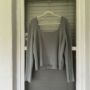 Blue Grey Striped Sweater